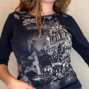 Vintage 90s 3/4 sleeve top